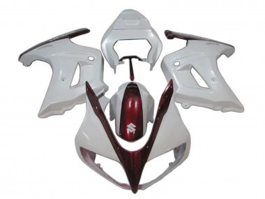 Meilleurs Carénages Moto Suzuki SV650 2003-2013 - Blanc Bonbon Rouge
