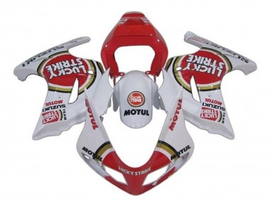 Meilleurs Carénages Moto Suzuki SV650 2003-2013 - Blanc Rouge Lucky Strike