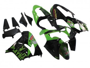 Meilleurs Carénages Moto Kawasaki ZX9R 2002-2003 - Vert Noir Playboy