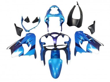 Meilleurs Carénages Moto Kawasaki ZX9R 2002-2003 - Bleu Blanc Noir