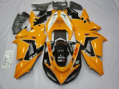 Meilleurs Carénages Moto Kawasaki ZX10R 2006-2007 - Orange Blanc Noir Courses Elf