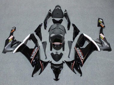 Meilleurs Carénages Moto Kawasaki ZX10R 2008-2010 - Noir Brillant Rouge Blanc Hayate