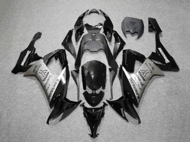 Meilleurs Carénages Moto Kawasaki ZX10R 2008-2010 - Noir Brillant Gris Bridgestone Motul