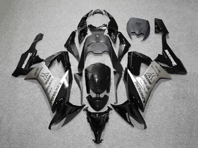 Carénages Moto Kawasaki ZX10R 2008-2010 - Noir Brillant Gris Bridgestone Motul