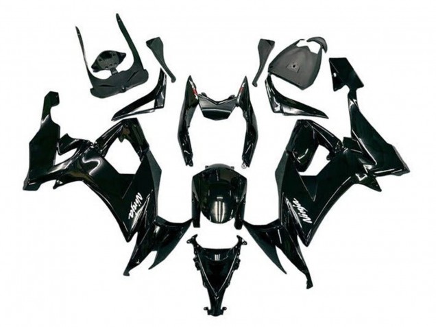 Carénages Moto Kawasaki ZX10R 2008-2010 - Noir Brillant Blanc Décalque