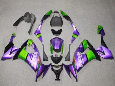 Meilleurs Carénages Moto Kawasaki ZX10R 2008-2010 - Violet Vert Noir Evangelion