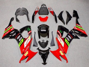 Meilleurs Carénages Moto Kawasaki ZX10R 2008-2010 - Rouge Vert Noir Jaune