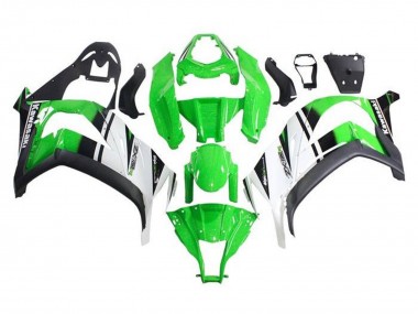 Meilleurs Carénages Moto Kawasaki ZX10R 2011-2015 - Vert Blanc Noir Bande