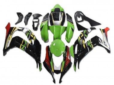 Meilleurs Carénages Moto Kawasaki ZX10R 2016-2020 - Vert Rouge Jaune Noir