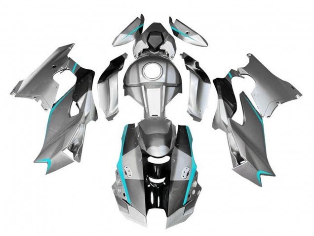 Carénages Moto Kawasaki ZX10R 2021-2025 - Argent Gris Noir Bleu