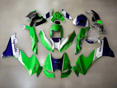Meilleurs Carénages Moto Kawasaki ZX10R 2021-2025 - Vert Blanc Bleu