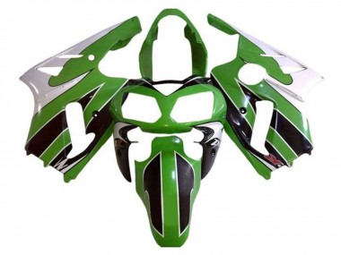 Meilleurs Carénages Moto Kawasaki ZX12R 2000-2001 - Blanc Vert Noir Bande