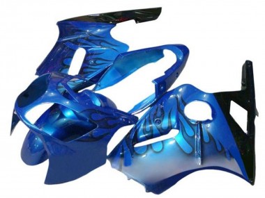 Meilleurs Carénages Moto Kawasaki ZX12R 2002-2006 - Bleu Flamme Noir