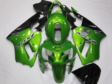 Meilleurs Carénages Moto Kawasaki ZX12R 2002-2006 - Vert Noir Brillant