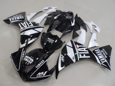 Meilleurs Carénages Moto Yamaha YZF R1 2012-2014 - Blanc Noir Fiat