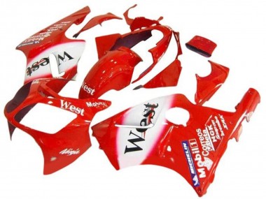 Meilleurs Carénages Moto Kawasaki ZX12R 2002-2006 - Rouge Blanc West