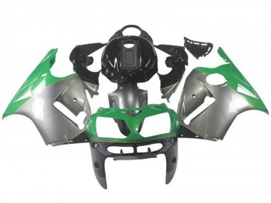 Meilleurs Carénages Moto Kawasaki ZX12R 2002-2006 - Argent Vert Noir