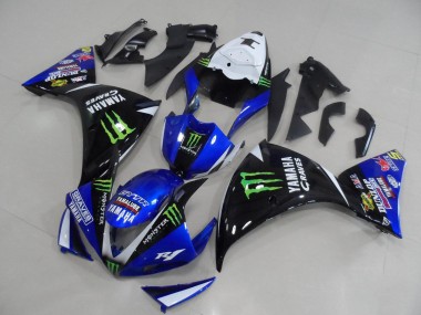 Meilleurs Carénages Moto Yamaha YZF R1 2012-2014 - Blanc Bleu Noir Brillant Vert Graves Yamalube Monstre