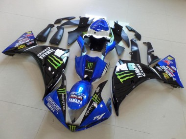 Meilleurs Carénages Moto Yamaha YZF R1 2012-2014 - Bleu Blanc Noir Brillant Vert Graves Yamalube Monstre