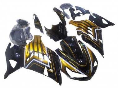 Meilleurs Carénages Moto Kawasaki ZX14R ZZR1400 2012-2024 - Noir Brillant Or Bande