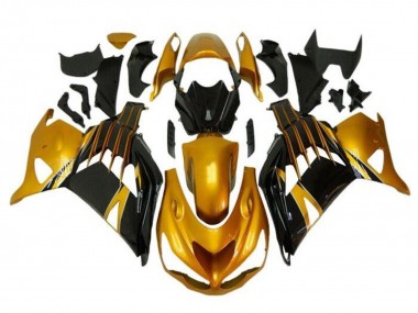 Meilleurs Carénages Moto Kawasaki ZX14R ZZR1400 2012-2024 - Or Noir Brillant