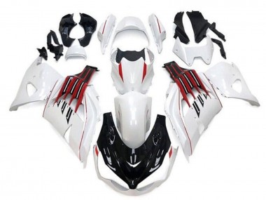Meilleurs Carénages Moto Kawasaki ZX14R ZZR1400 2012-2024 - Blanc Noir Rouge Bande