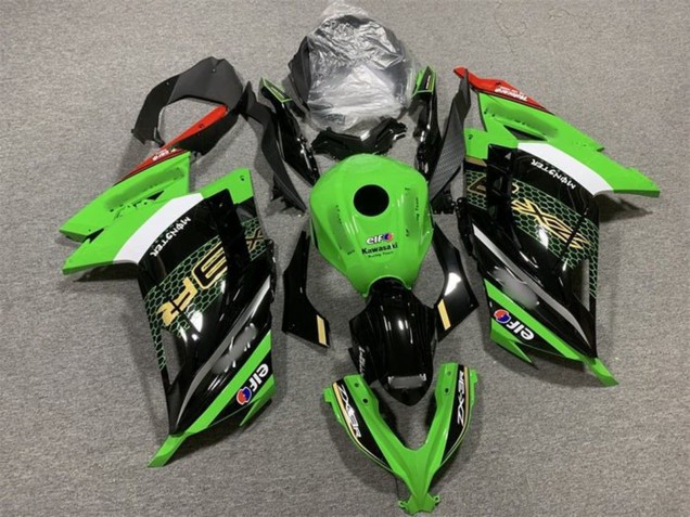 Carénages Moto Kawasaki EX300 2013-2017 - Vert Blanc Noir Rouge Elf