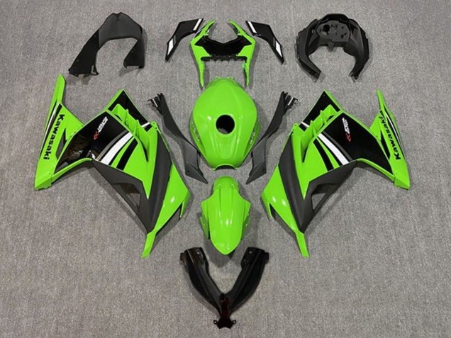 Carénage Moto Kawasaki EX300 2013-2017 - Vert Blanc Noir Bande