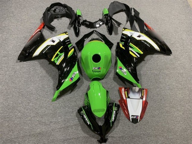 Carénages Moto Kawasaki EX300 2013-2017 - Vert Noir Blanc Jaune Rouge