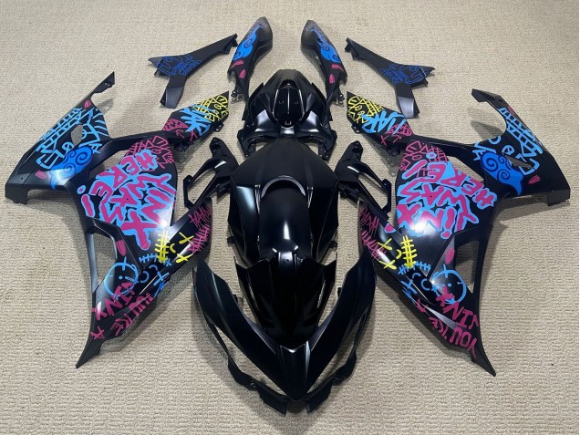 Carénages Moto Kawasaki Ninja 400 2018-2024 - Noir Bleu Jinx