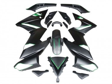 Meilleurs Carénages Moto Kawasaki Ninja 650 EX650 2009-2011 - Noir Mat Vert Bande