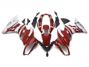Meilleurs Carénages Moto Kawasaki Ninja 650 EX650 2009-2011 - Rouge Blanc Étoile Acer