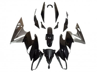 Meilleurs Carénages Moto Kawasaki Ninja 650 EX650 2009-2011 - Noir Brillant Argent