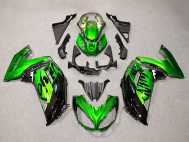 Meilleurs Carénages Moto Kawasaki Ninja 650 EX650 2012-2016 - Vert Noir Brillant