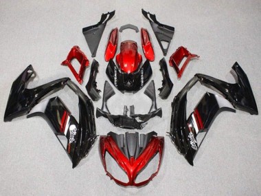 Meilleurs Carénages Moto Kawasaki Ninja 650 EX650 2012-2016 - Rouge Noir Brillant