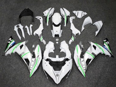 Meilleurs Carénages Moto Kawasaki Ninja 650 EX650 2017-2019 - Blanc Argent Vert Bleu