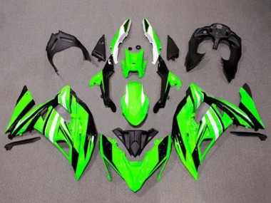 Meilleurs Carénages Moto Kawasaki Ninja 650 EX650 2017-2019 - Vert Blanc Noir Bande