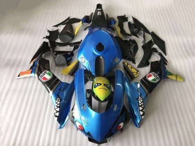 Meilleurs Carénage Moto Yamaha YZF R1 2015-2019 - Bleu Jaune Requin