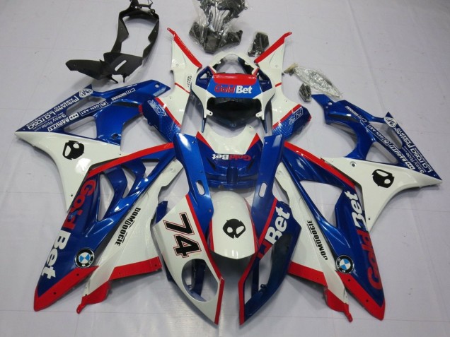 Carénages Moto BMW S1000RR 2009-2014 - Blanc Rouge Bleu OrBet