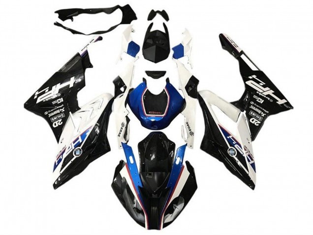 Carénages Moto BMW S1000RR 2017-2018 - Blanc Bleu Noir Brillant HP