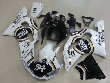 Meilleurs Carénages Moto Yamaha YZF R6 1998-2002 - Blanc Noir Motul Lucky Strike 34