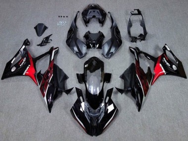 Meilleurs Carénages Moto BMW S1000RR 2019-2022 - Noir Rouge Foncé
