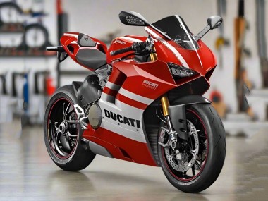 Meilleurs Carénages Moto Ducati Panigale V4 V4S 2018-2019 - Blanc Rouge Bande
