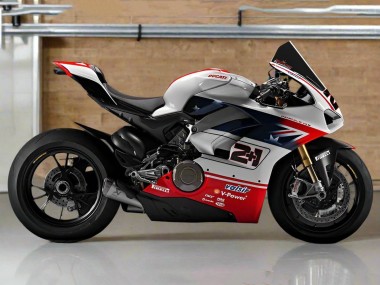 Meilleurs Carénages Moto Ducati Panigale V4 V4S 2018-2019 - Argent Rouge Noir