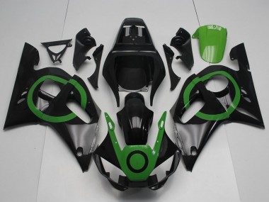 Meilleurs Carénages Moto Yamaha YZF R6 1998-2002 - Noir Brillant Vert Cercle