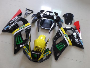 Meilleurs Carénages Moto Yamaha YZF R6 1998-2002 - Noir Brillant Jaune Rouge Vert Motul Monstre