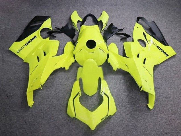 Carénages Moto Ducati Panigale V4 V4S 2020-2021 - Jaune Néon Noir Brillant Corse