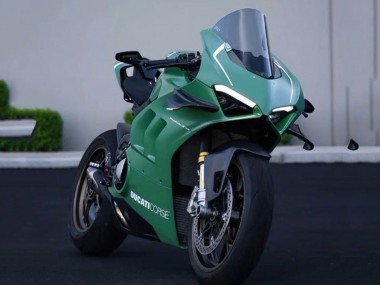 Meilleurs Carénages Moto Ducati Panigale V4 V4S 2020-2021 - Vert Mat Blanc