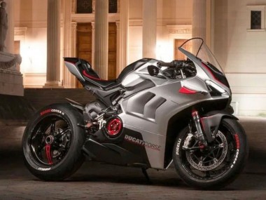 Meilleurs Carénages Moto Ducati Panigale V4 V4S 2020-2021 - Argent Rouge Noir