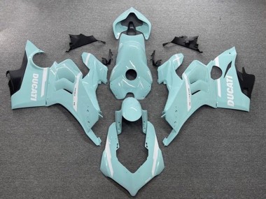 Meilleurs Carénages Moto Ducati Panigale V4 V4S 2020-2021 - Bleu Clair Blanc
